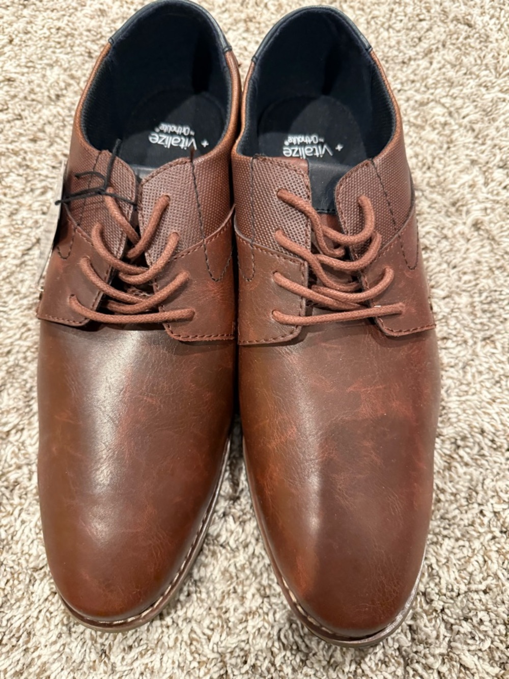 Sonoma Men's Brown Leather-Look Lace-Up Oxfords